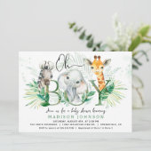 Boy Safari Baby Shower Einladung (Stehend Vorderseite)