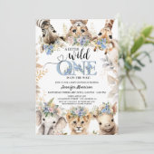 Boy Safari Jungle Baby Dusche Einladung (Stehend Vorderseite)