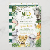Boy Safari Wild One Baby Shower Einladung (Vorne/Hinten)