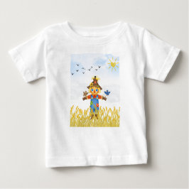 Boy Scarecrow mit Vogelfall Baby T-shirt