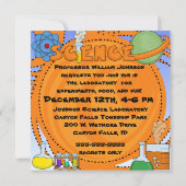 Boy Science Geburtstagsfeier Einladung (Rückseite)