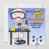 Boy Science Geburtstagsfeier Einladung (Vorderseite)