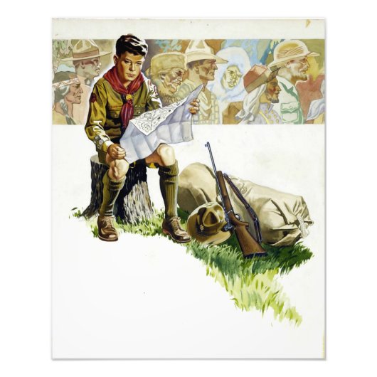 Boy Scout Karte Norman Rockwell Art of Art Fotodruck (Vorne)