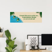BOY Sea TURTLE Baby Shower (Honu) 02B Banner blau Poster (Heimbüro)