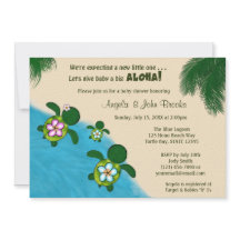 BOY Sea TURTLE Baby Shower Invite BLUE (Honu) 281
