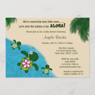 BOY Sea TURTLE Baby Shower Invite TWIN (Honu) 02C Einladung