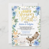 Boy Shooter by Mail Pandemic Woodland Tiere Maske Einladung (Vorderseite)