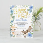 Boy Shooter by Mail Pandemic Woodland Tiere Maske Einladung (Stehend Vorderseite)