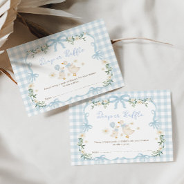 Boy Silly Goose Coquette Blue Bow Diaper Raffle Begleitkarte