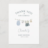 Boy Simple Clothes Watercolor Babydusche Postkarte (Vorderseite)