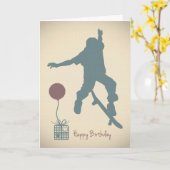 Boy Skateboarding Geburtstagskarte Karte (Gelbe Blume)