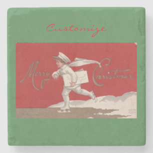 Boy Skaten Vintag Thunder_Cove Weihnachten Steinuntersetzer