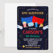  Boy Sleepover Video Game Birthday Party  Einladung (Vorne/Hinten)