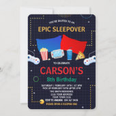  Boy Sleepover Video Game Birthday Party  Einladung (Vorderseite)