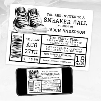 Boy Sneaker Ball Geburtstagsparty Einladung