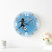 Boy Soccer Ball Player Große Wanduhr (Zuhause)