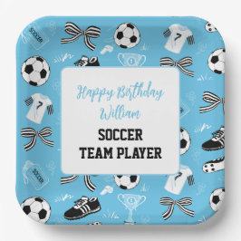 Boy Soccer Player Geburtstagsfeier Bluepapierplatt Pappteller