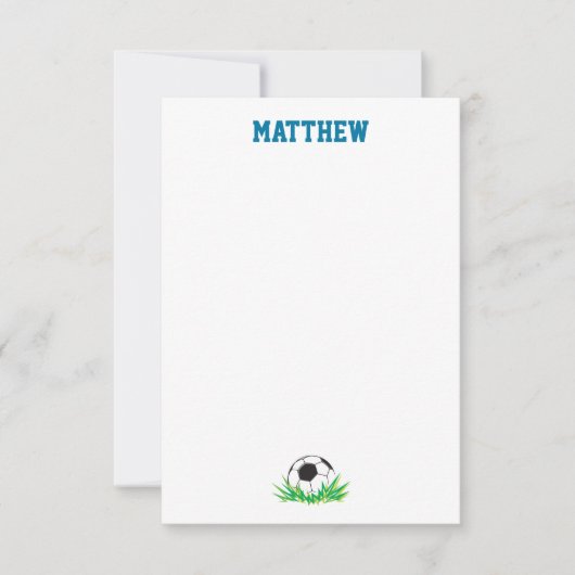 Boy Soccer Vielen Dank Stationery Mitteilungskarte (Vorderseite)