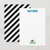 Boy Soccer Vielen Dank Stationery Mitteilungskarte (Vorne/Hinten)