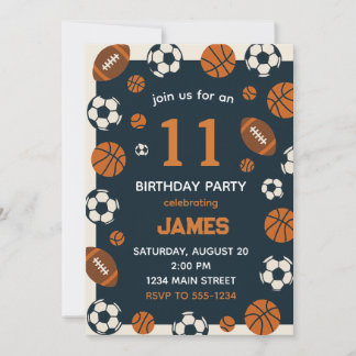 Boy Sports Football Thema Geburtstagsparty Einladung