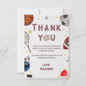 Boy Sports Geburtstag Danke Karte (Vorderseite)