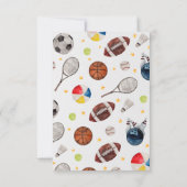 Boy Sports Geburtstag Danke Karte (Rückseite)