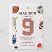 Boy Sports Kindergeburtstag Einladung (Vorderseite)