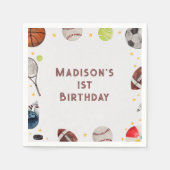 Boy Sports Kindergeburtstag Napkins Serviette (Vorderseite)