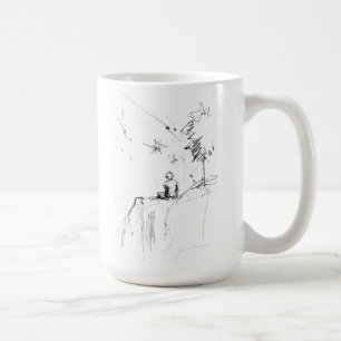 Boy Stargazing Cliff Elegante Kaffeetasse