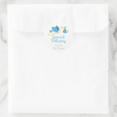 Boy Stork Baby Shower Stickers (Tasche)