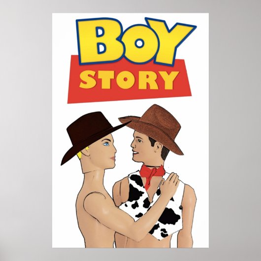 Boy Story Funny Gay Interest LGBT Design Gay Art Q Poster (Vorne)