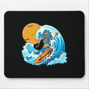 Boy Summer Vacation Skeleton Surfing Hawaii Hawaii Mousepad