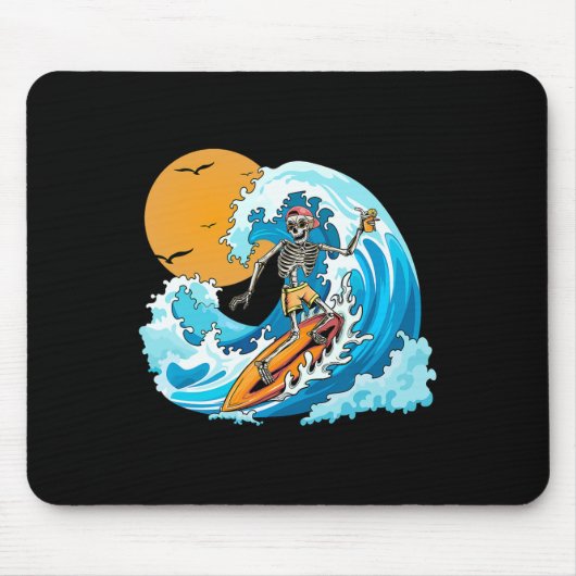 Boy Summer Vacation Skeleton Surfing Hawaii Hawaii Mousepad (Vorne)