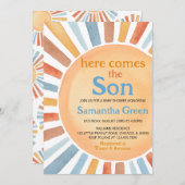 Boy Sunshine Baby Dusche Einladung (Vorne/Hinten)