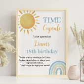 Boy Sunshine Rainbow Birthday Time Kapselunterschr Poster