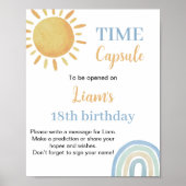 Boy Sunshine Rainbow Birthday Time Kapselunterschr Poster (Vorne)