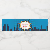 Boy Superhero, Braun - Wasser-Getränke-Cup-Label Wasserflaschenetikett (Einzelnes Label)
