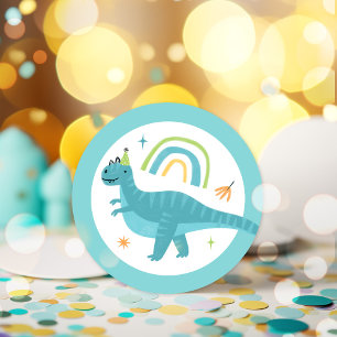 Boy T Rex Dinosaur Geburtstagsparty Favoriten Runder Aufkleber