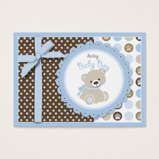 Boy Teddy Bar Gift Tag (Vorderseite)