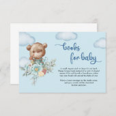 Boy Teddy Bär Heißluftballon Buchanfrage Begleitkarte (Vorne/Hinten)