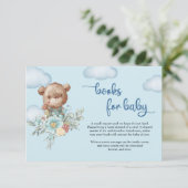 Boy Teddy Bär Heißluftballon Buchanfrage Begleitkarte (Stehend Vorderseite)