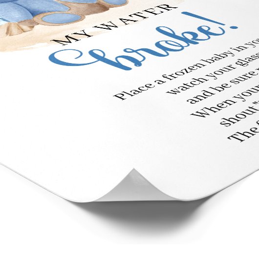 Boy Teddy Bär tropisches My Water Broke Spiel-Schi Poster (Ecke)