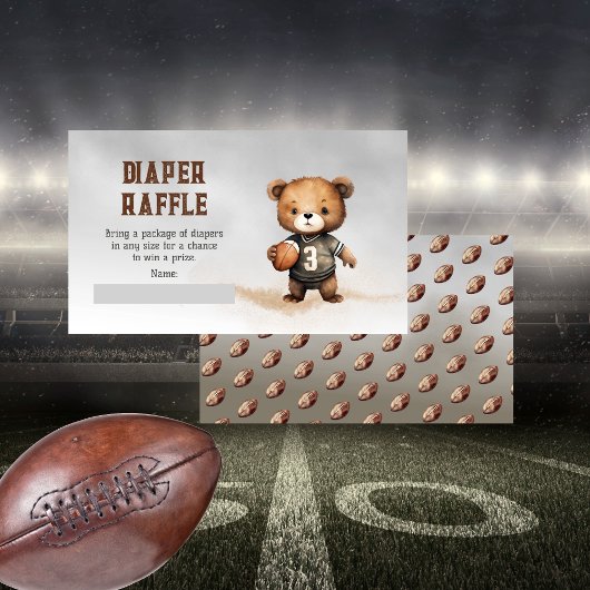 Boy Teddy Bear American Football Windelwölfe Begleitkarte