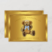 Boy Teddy Bear Baby Dusche Vielen Dank Karten (Vorne/Hinten)