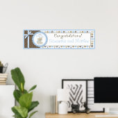 Boy Teddy Bear Baby Shower Banner Boy Poster (Heimbüro)