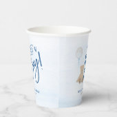 Boy Teddy Bear Blue Balloon Baby Dusche Pappbecher (Rechts)