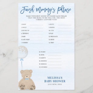 Boy Teddy Bear Blue Balloon beenden Mommy's Phrase