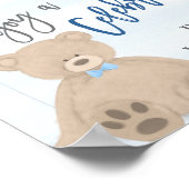 Boy Teddy Bear Blue Balloon Drinks signieren Poster (Ecke)