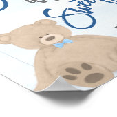 Boy Teddy Bear Blue Balloon Sweet Leckerei Sign Poster (Ecke)