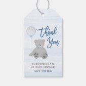 Boy Teddy Bear Blue Gray Balloon Baby Dusche Geschenkanhänger